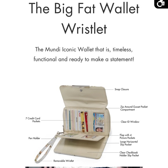 NWOT Mundi My Big Fat Wallet Wristlet - Picture 3 of 8